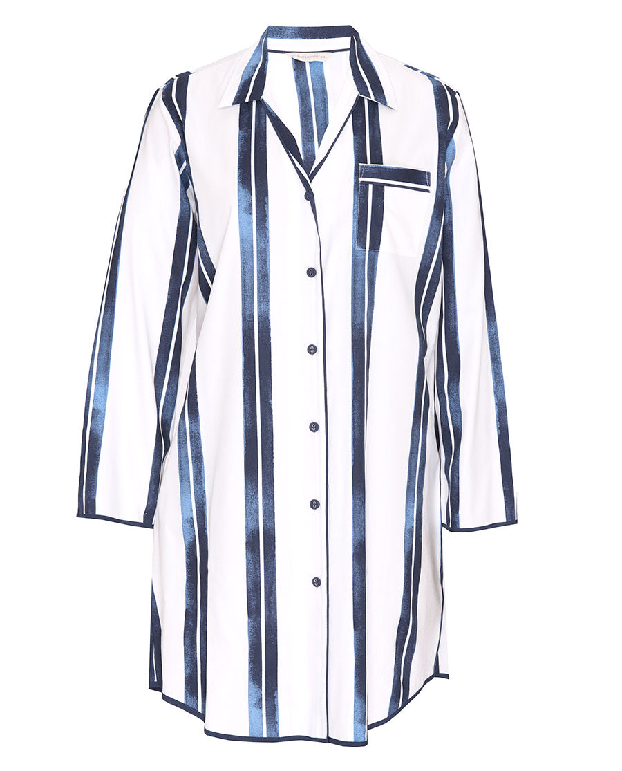 Celestial Nights Womens Printed Stripe Nightshirt