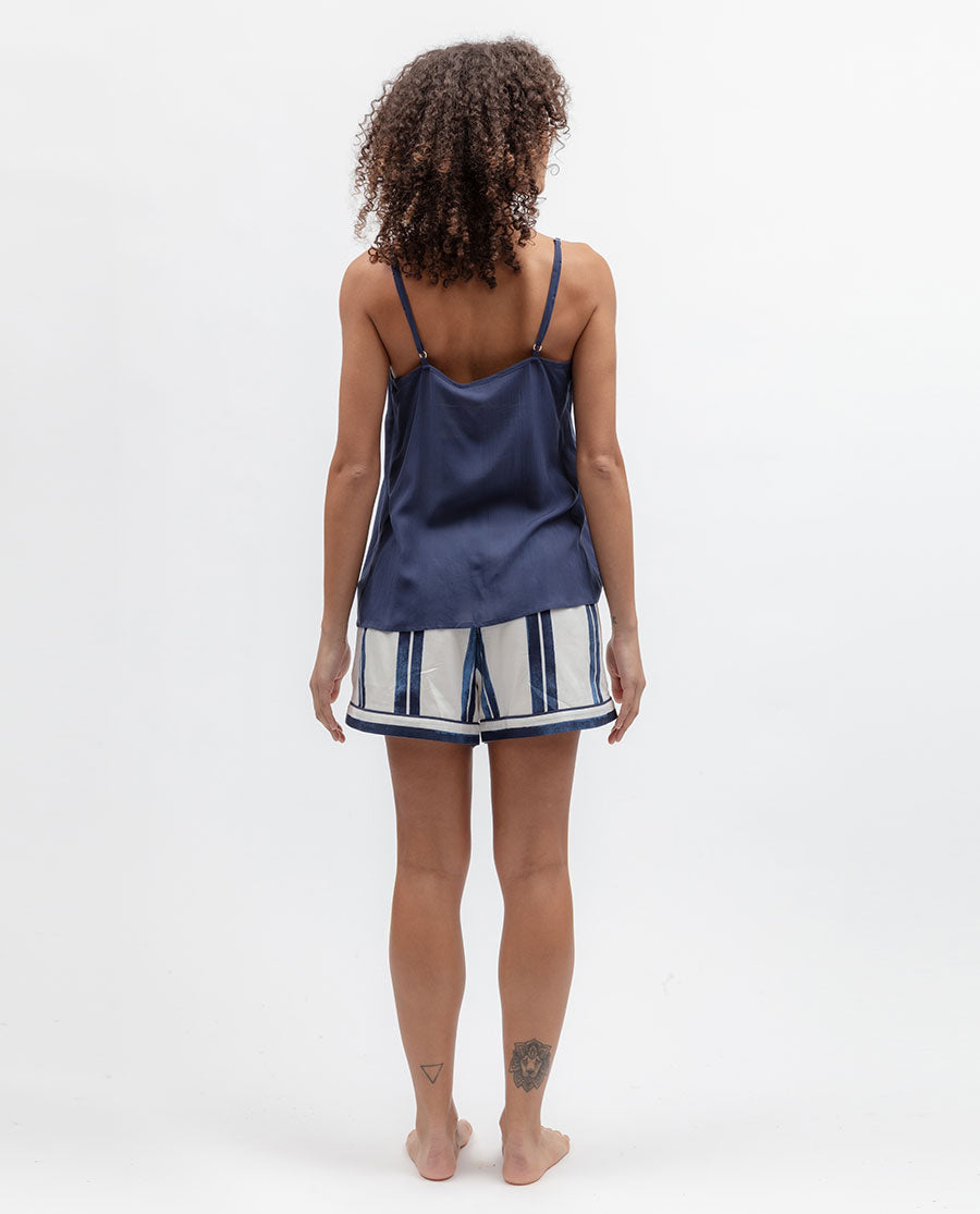 Celestial Nights Womens Modal Cami and Printed Stripe Shorty Set