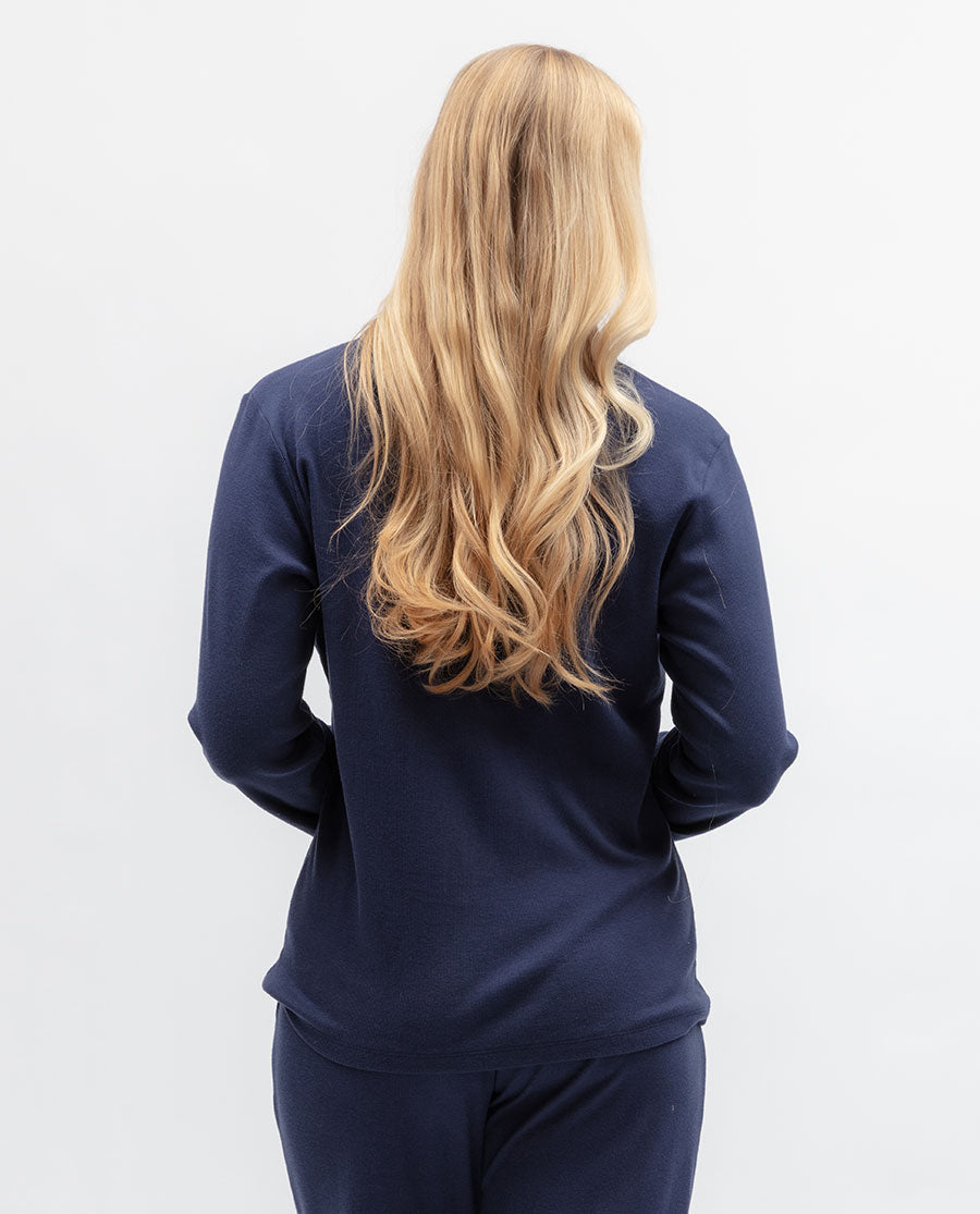Celestial Nights Womens Revere Ribbed Jersey Pyjama Top
