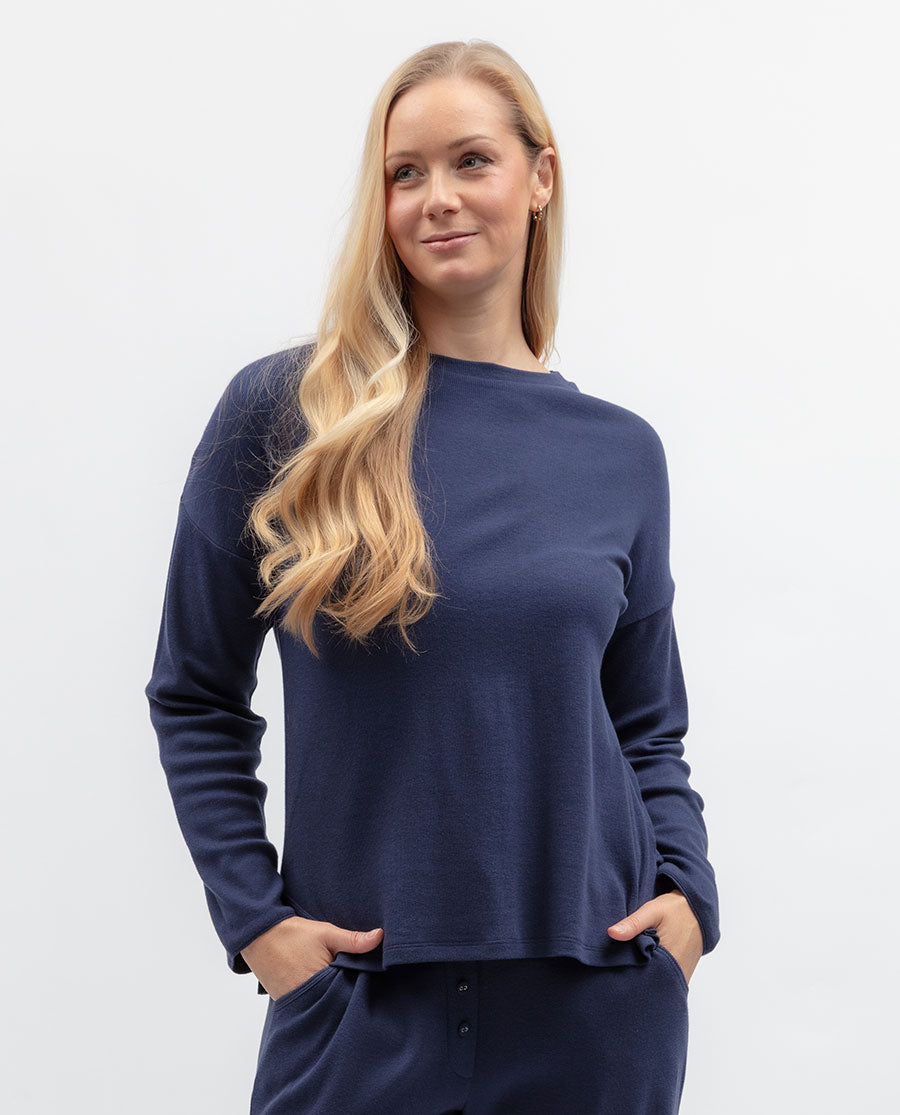 Celestial Nights Womens Slouch Ribbed Jersey Pyjama Top