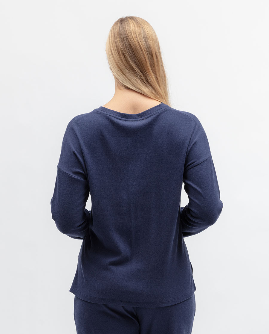 Celestial Nights Womens Slouch Ribbed Jersey Pyjama Top