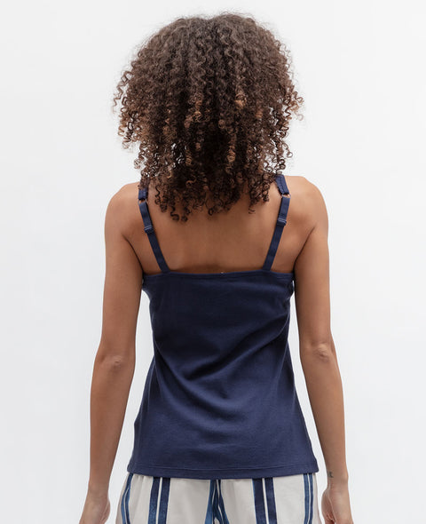Celestial Nights Womens Lace Trim Ribbed Jersey Hidden Support Vest
