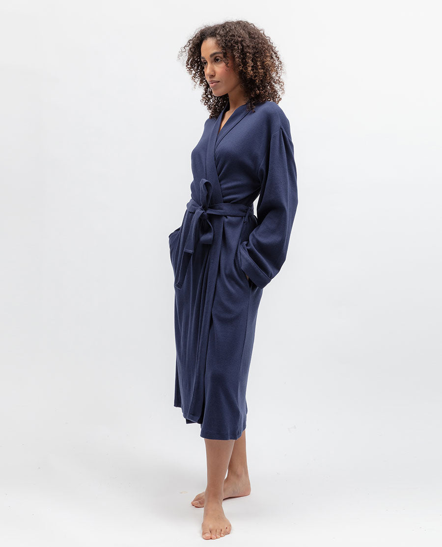 Celestial Nights Womens Ribbed Jersey Long Dressing Gown