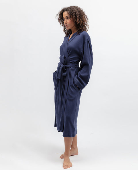 Celestial Nights Womens Ribbed Jersey Long Dressing Gown