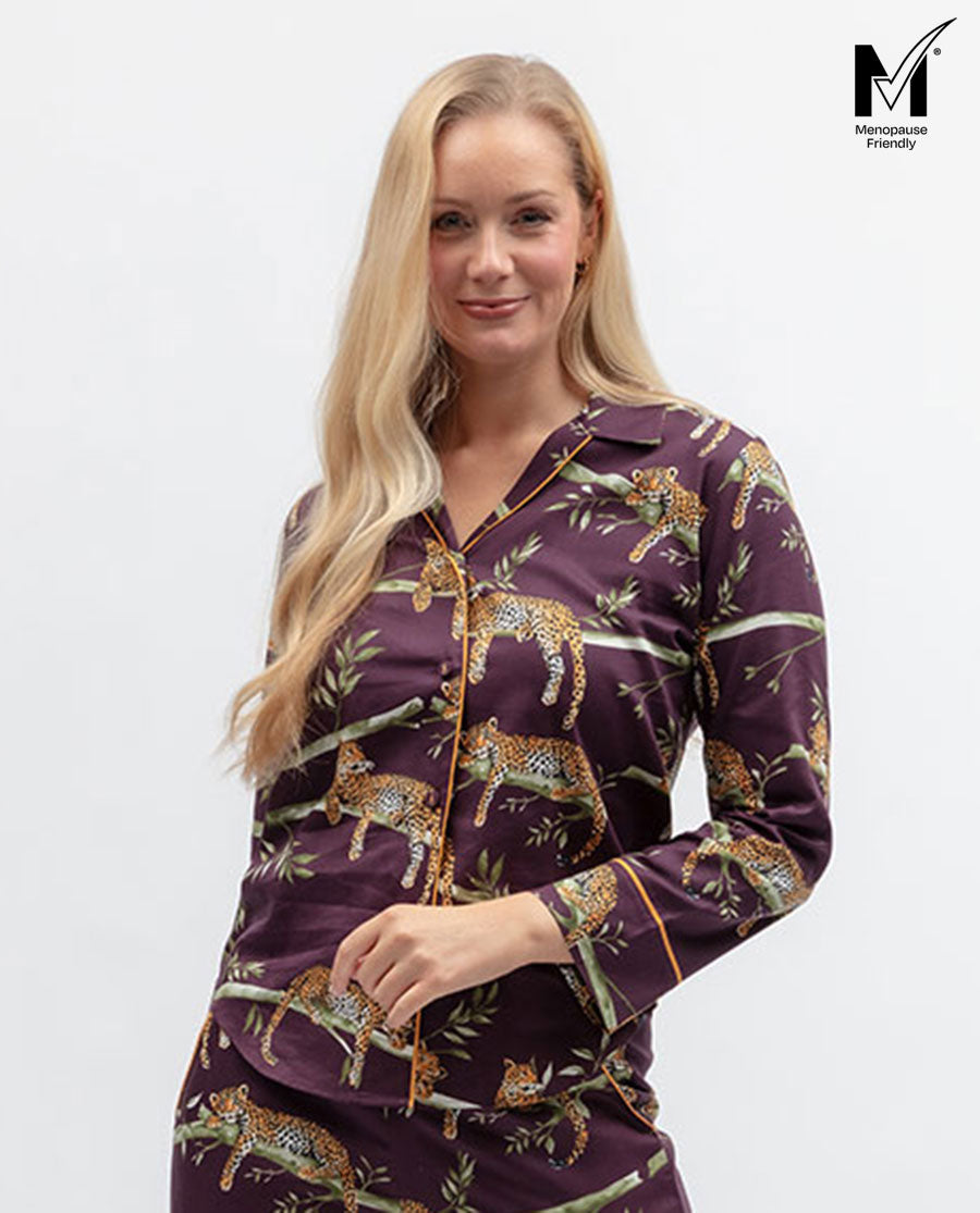Wild Slumber Womens Leopard Print Pyjama Top