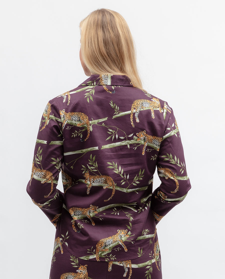 Wild Slumber Womens Leopard Print Pyjama Top