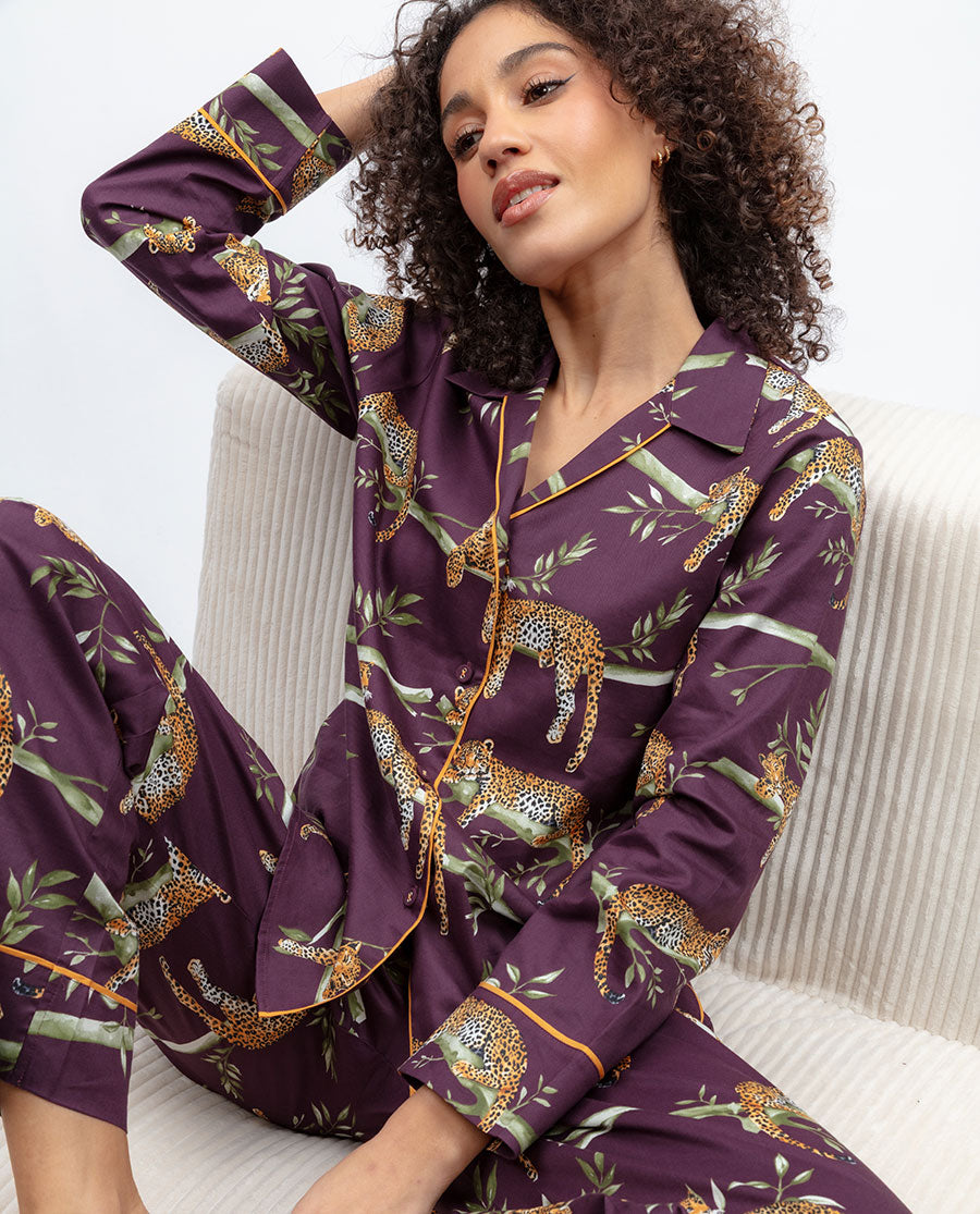 Wild Slumber Womens Leopard Print Pyjama Top