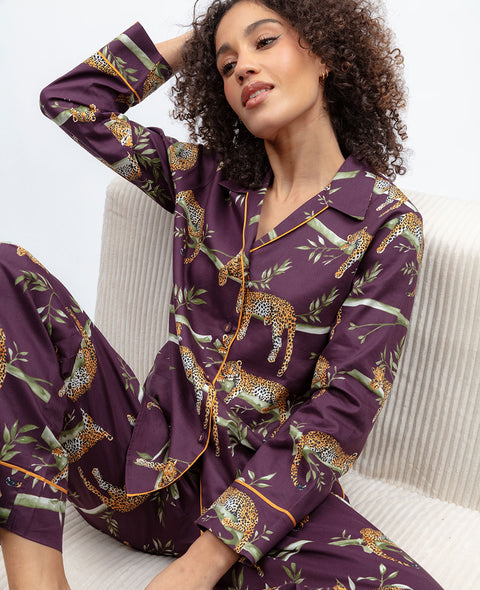 Wild Slumber Womens Leopard Print Pyjama Top