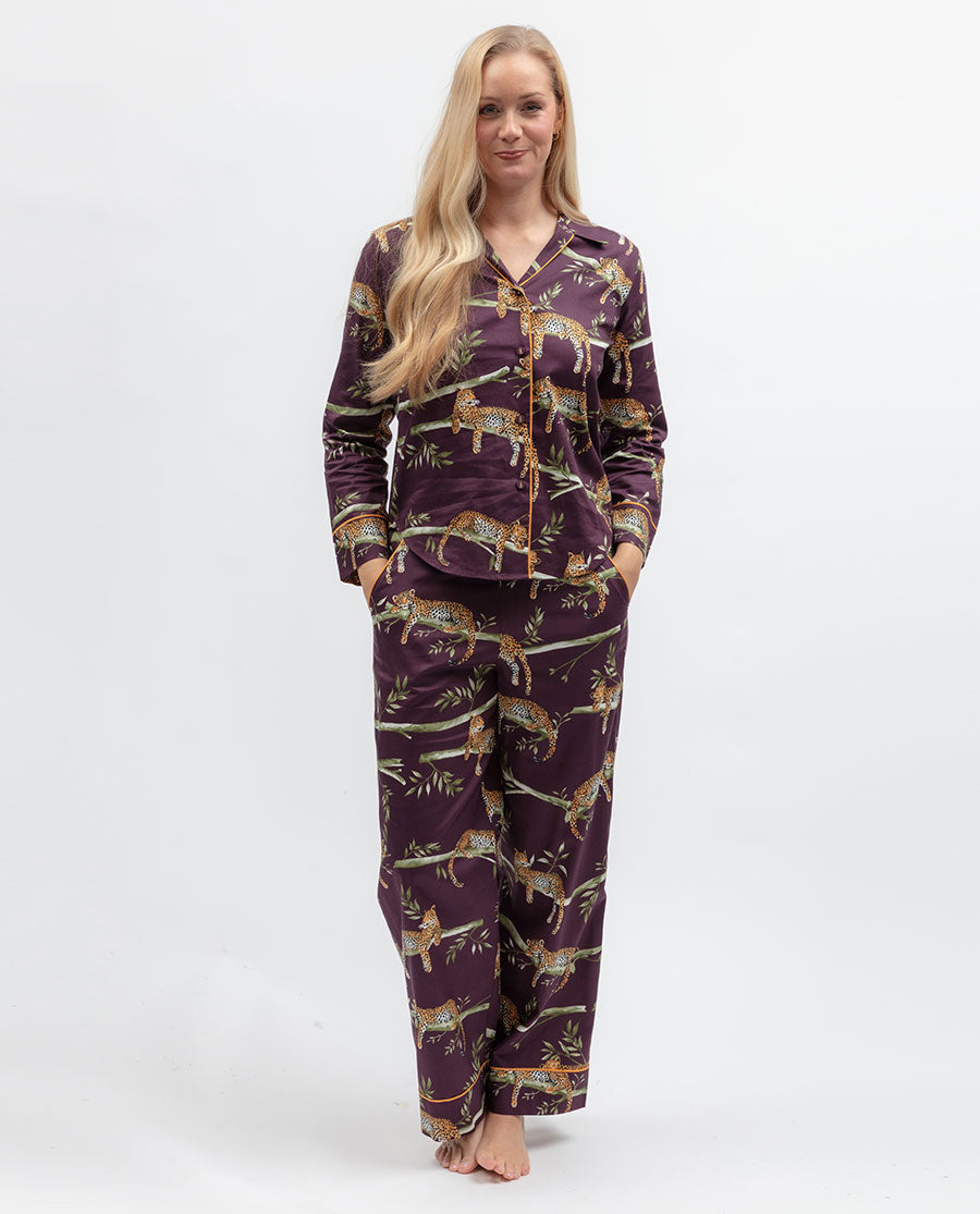 Wild Slumber Womens Leopard Print Pyjama Top