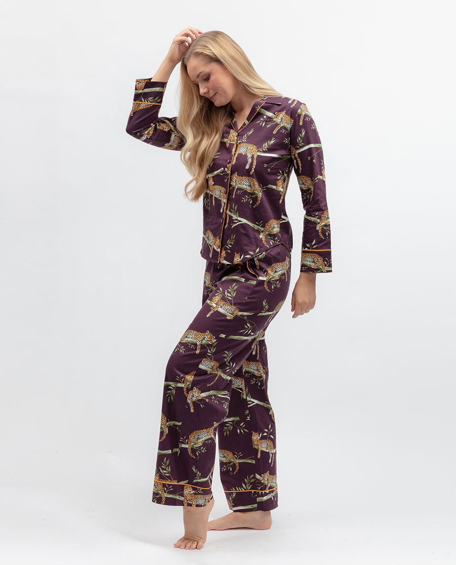 Wild Slumber Womens Leopard Print Pyjama Top