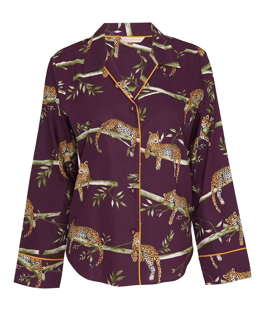 Wild Slumber Womens Leopard Print Pyjama Top