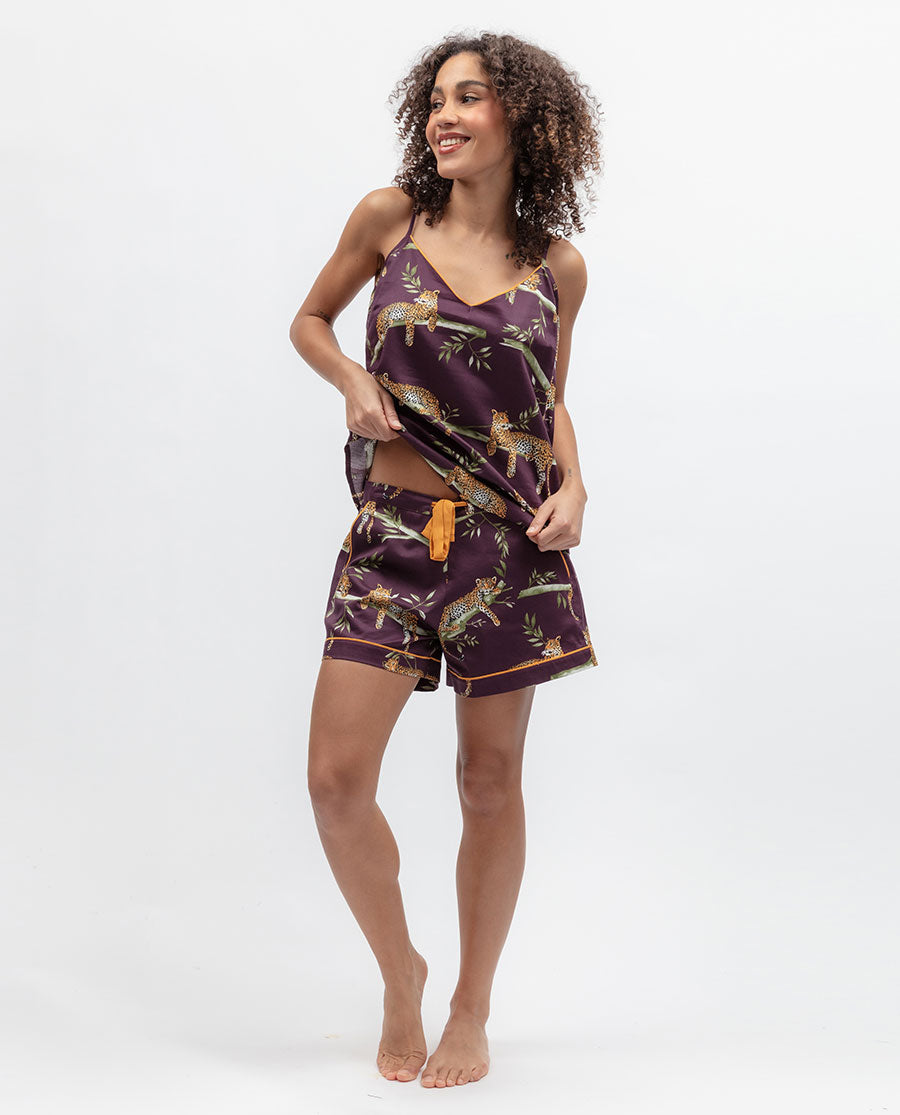 Wild Slumber Womens Leopard Print Cami and Shorts Set