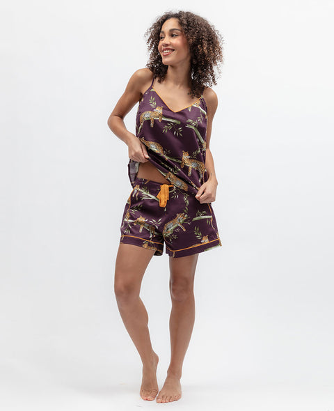 Wild Slumber Womens Leopard Print Cami and Shorts Set