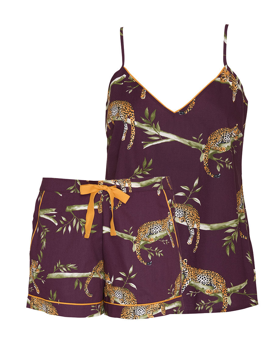 Wild Slumber Womens Leopard Print Cami and Shorts Set