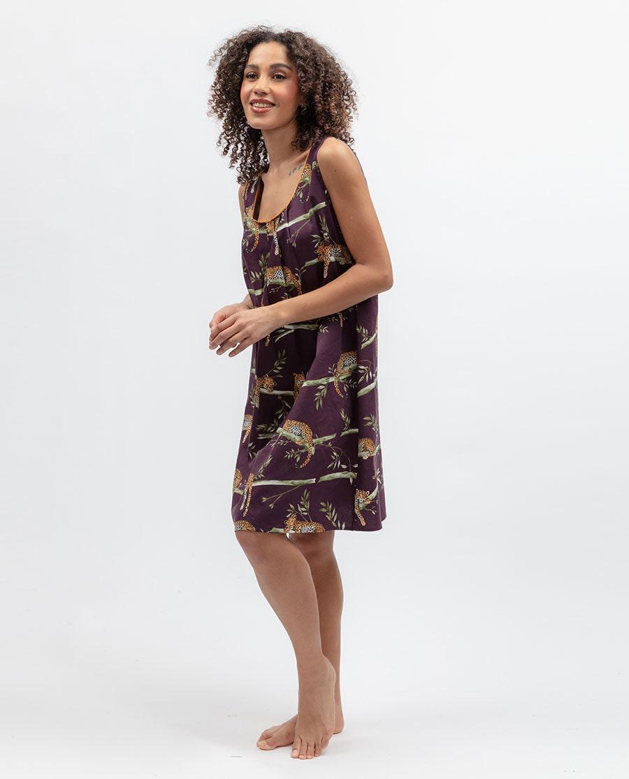 Womens Leopard Print Short Nightdress