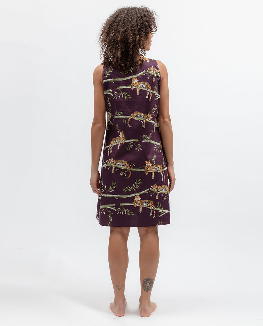 Womens Leopard Print Short Nightdress