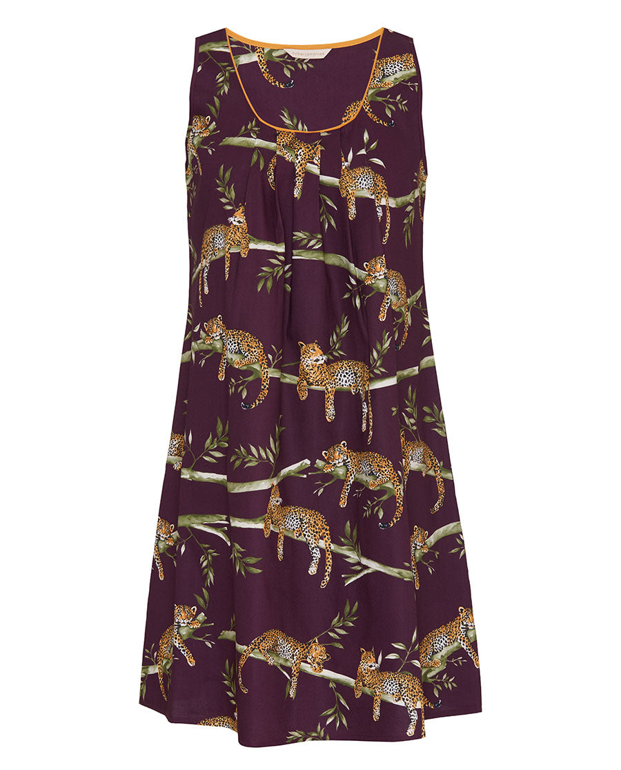 Womens Leopard Print Short Nightdress