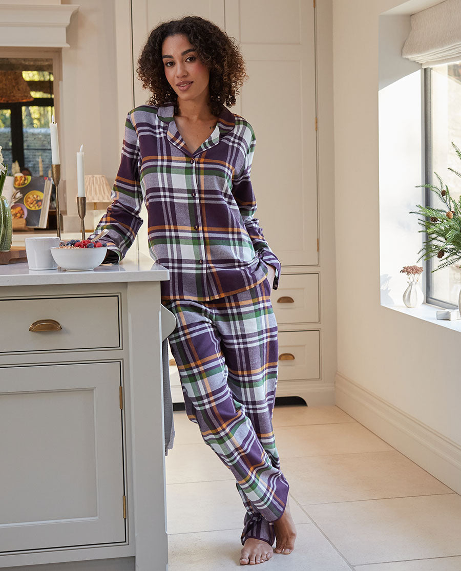 Wild Slumber Womens Lightly Brushed Check Pyjama Set