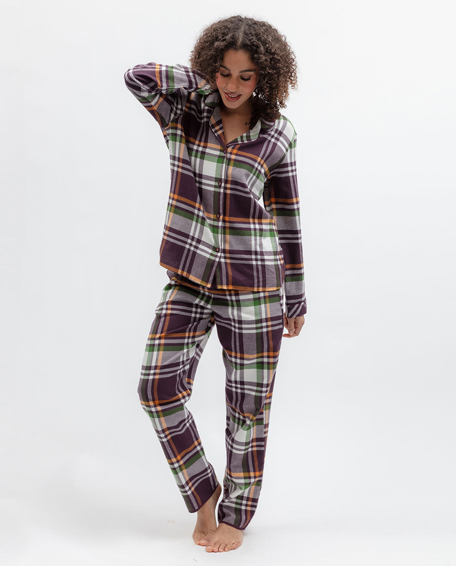 Wild Slumber Womens Lightly Brushed Check Pyjama Set