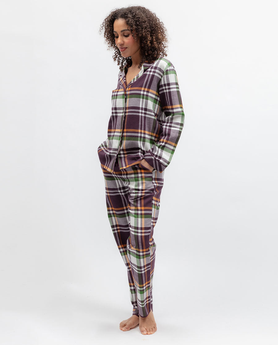 Wild Slumber Womens Lightly Brushed Check Pyjama Set
