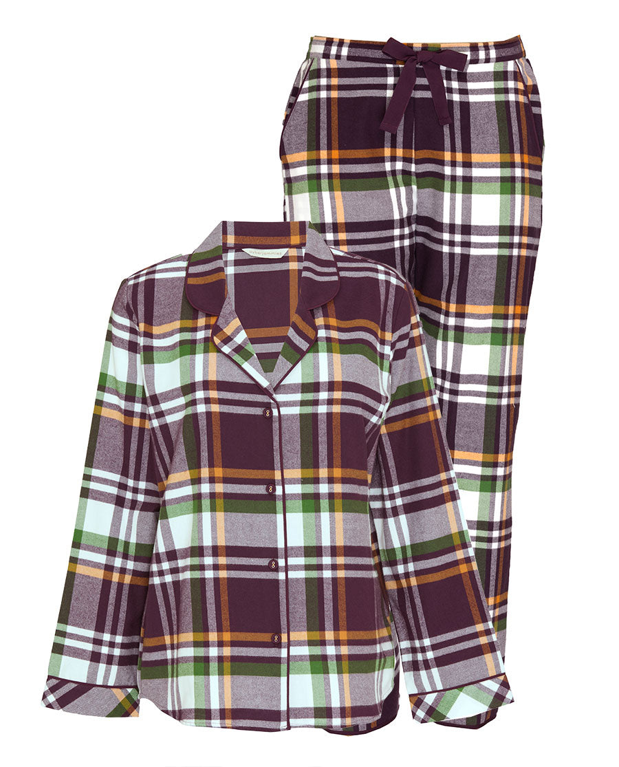 Wild Slumber Womens Lightly Brushed Check Pyjama Set