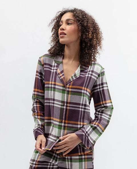 Wild Slumber Womens Lightly Brushed Check Pyjama Top