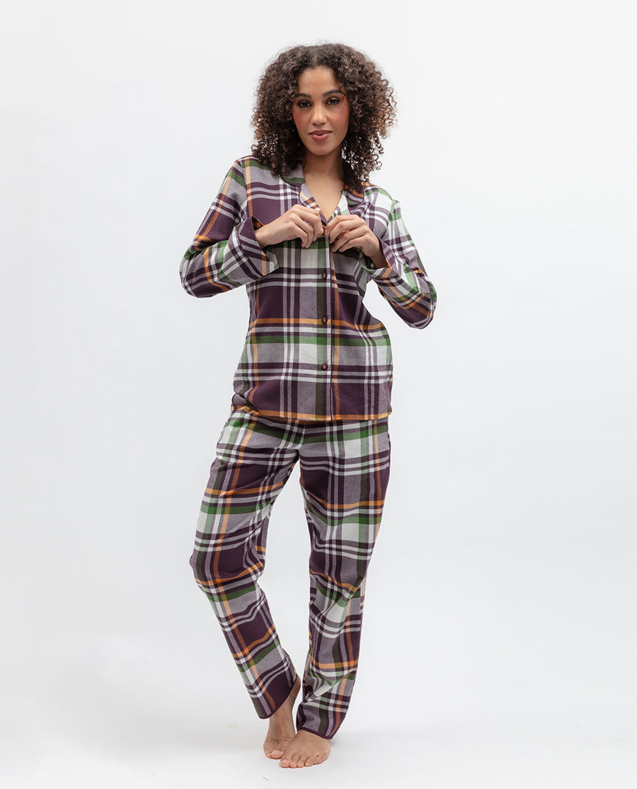 Wild Slumber Womens Lightly Brushed Check Pyjama Top
