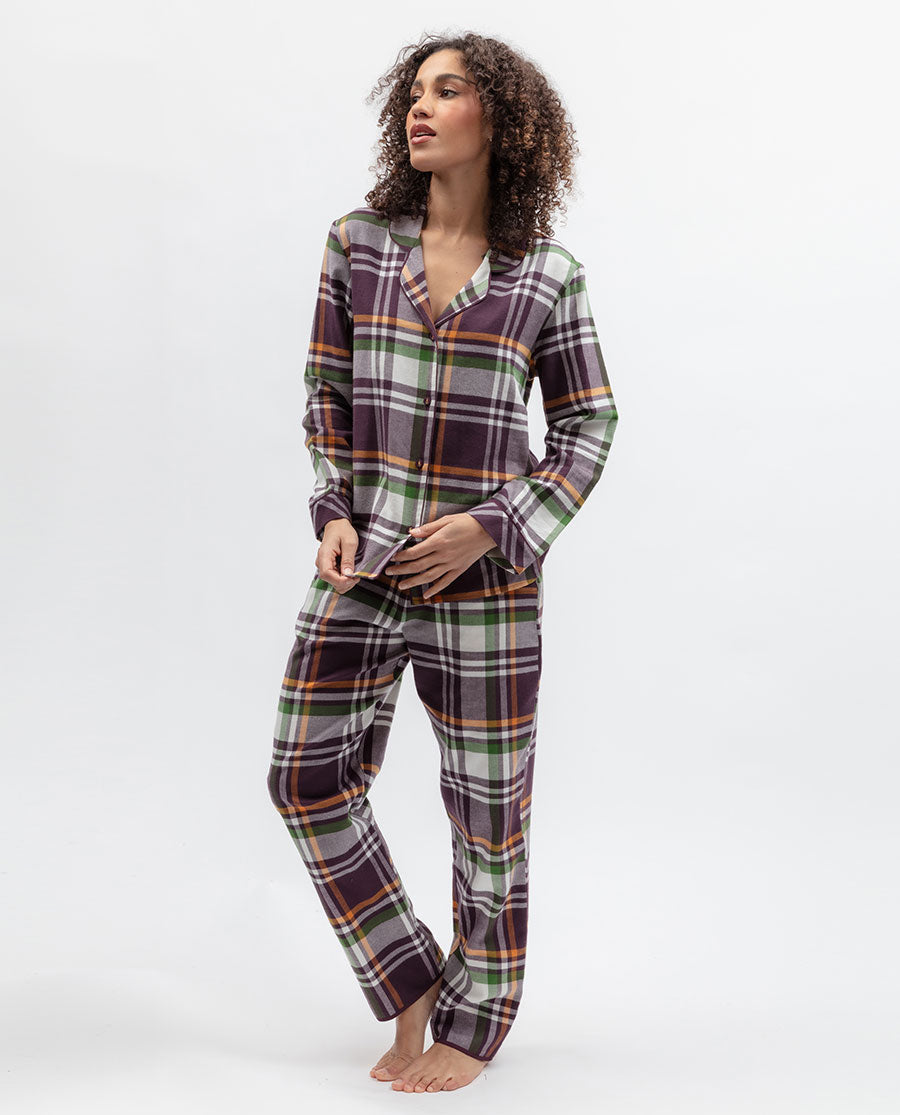 Wild Slumber Womens Lightly Brushed Check Pyjama Top