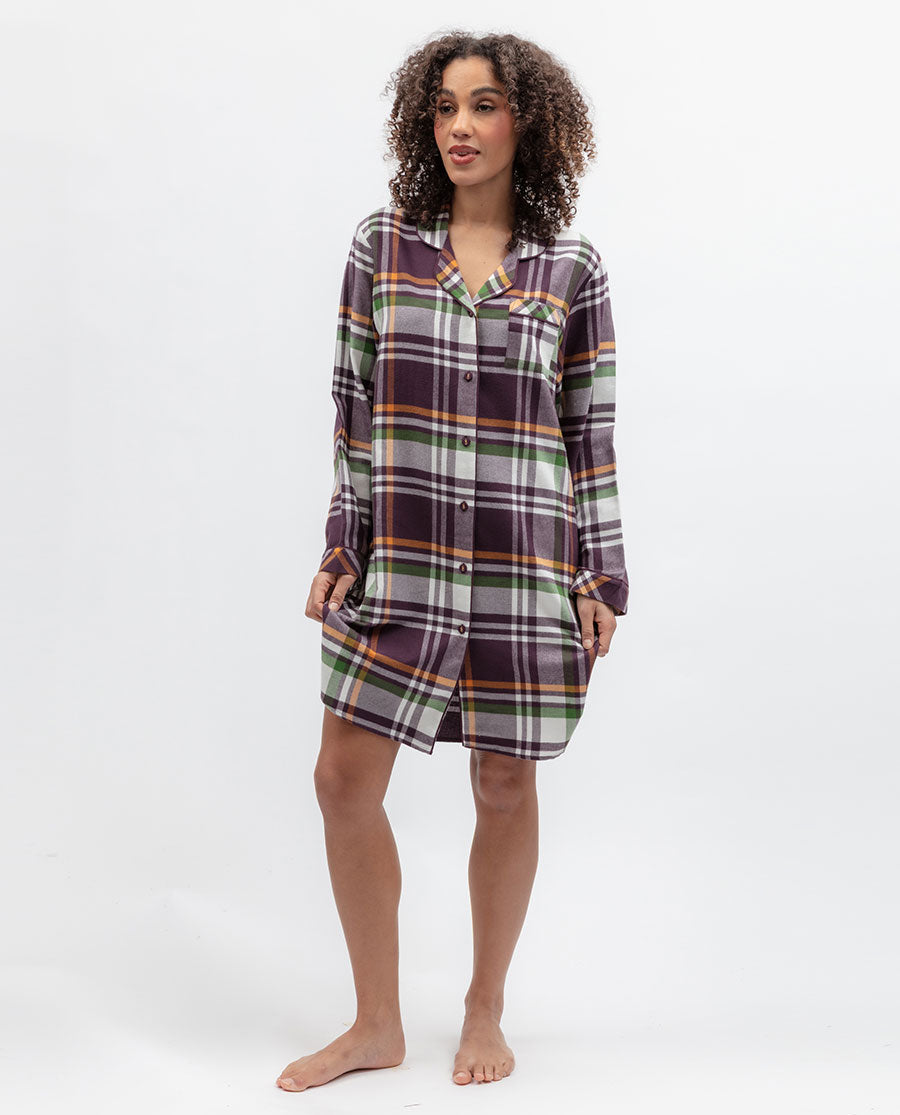 Wild Slumber Womens Lightly Brushed Check Nightshirt