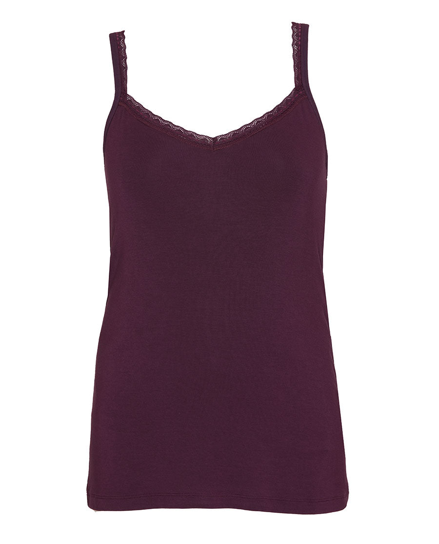 Wild Slumber Womens Lace Trim Jersey Hidden Support Vest