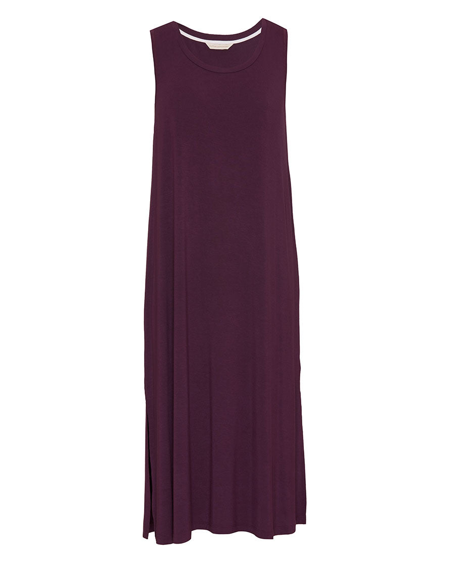 Purple Womens Jersey Long Nightdress