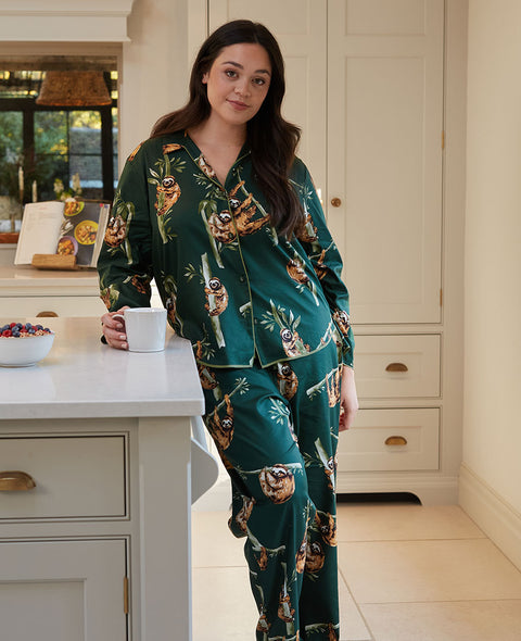 Ember Womens Sloth Print Pyjama Set