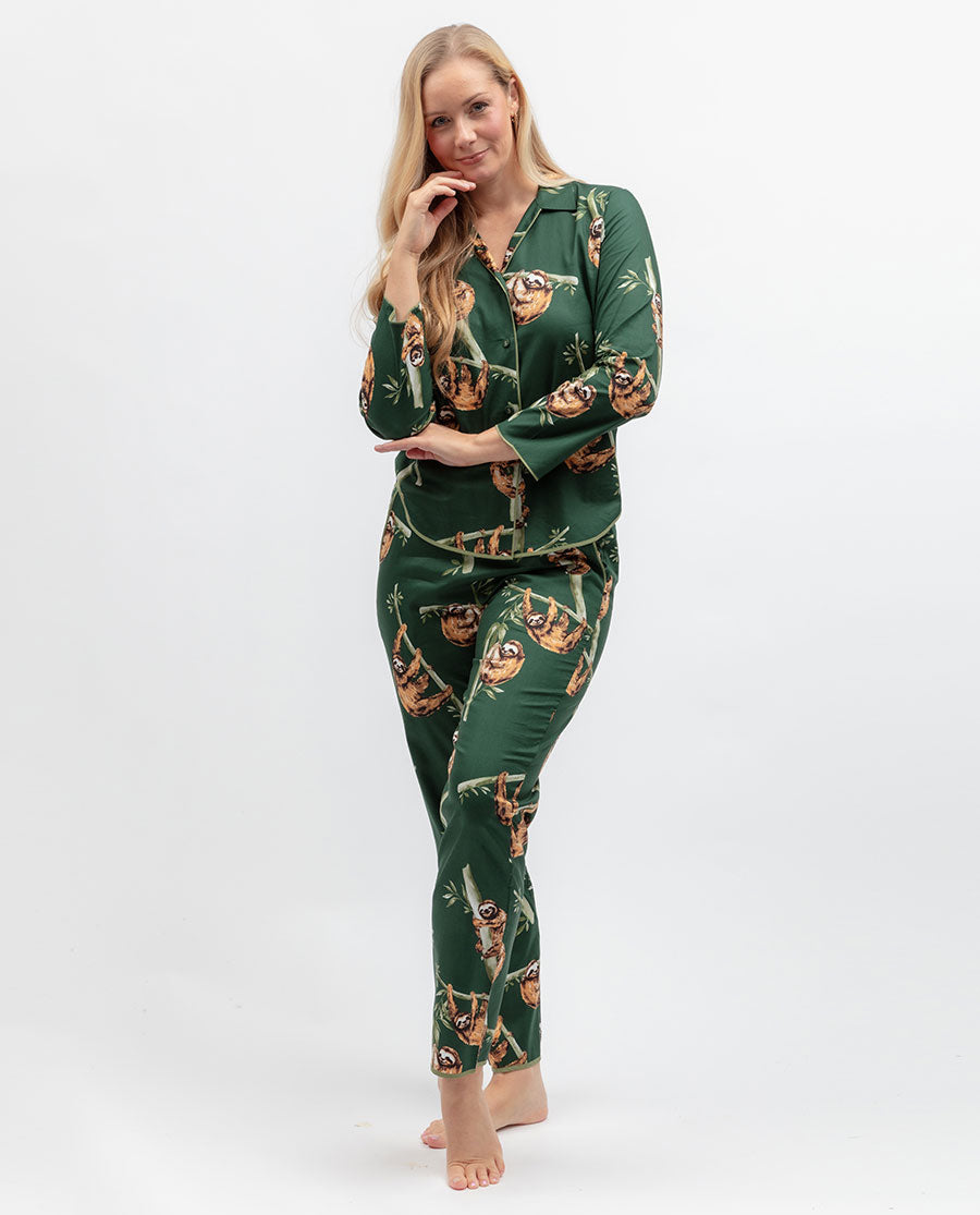 Ember Womens Sloth Print Pyjama Set