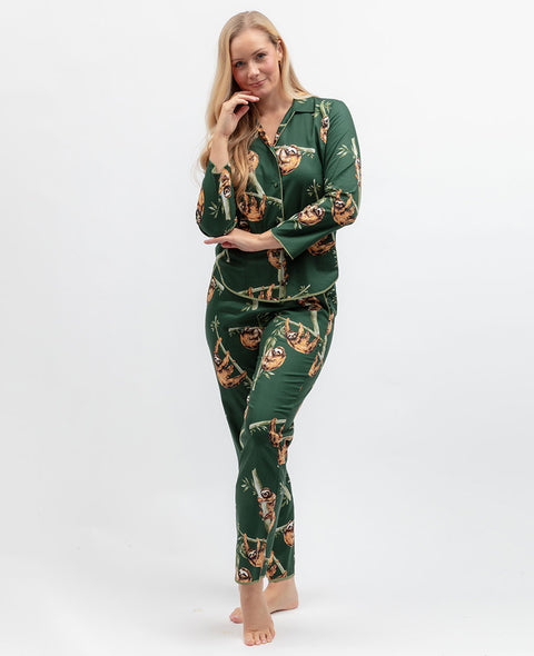 Ember Womens Sloth Print Pyjama Set