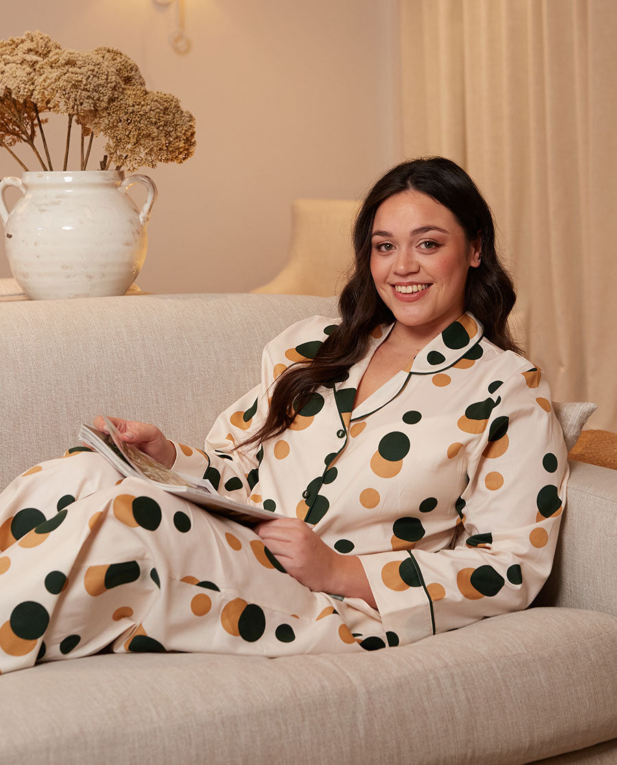 Womens Spot Print Pyjama Top