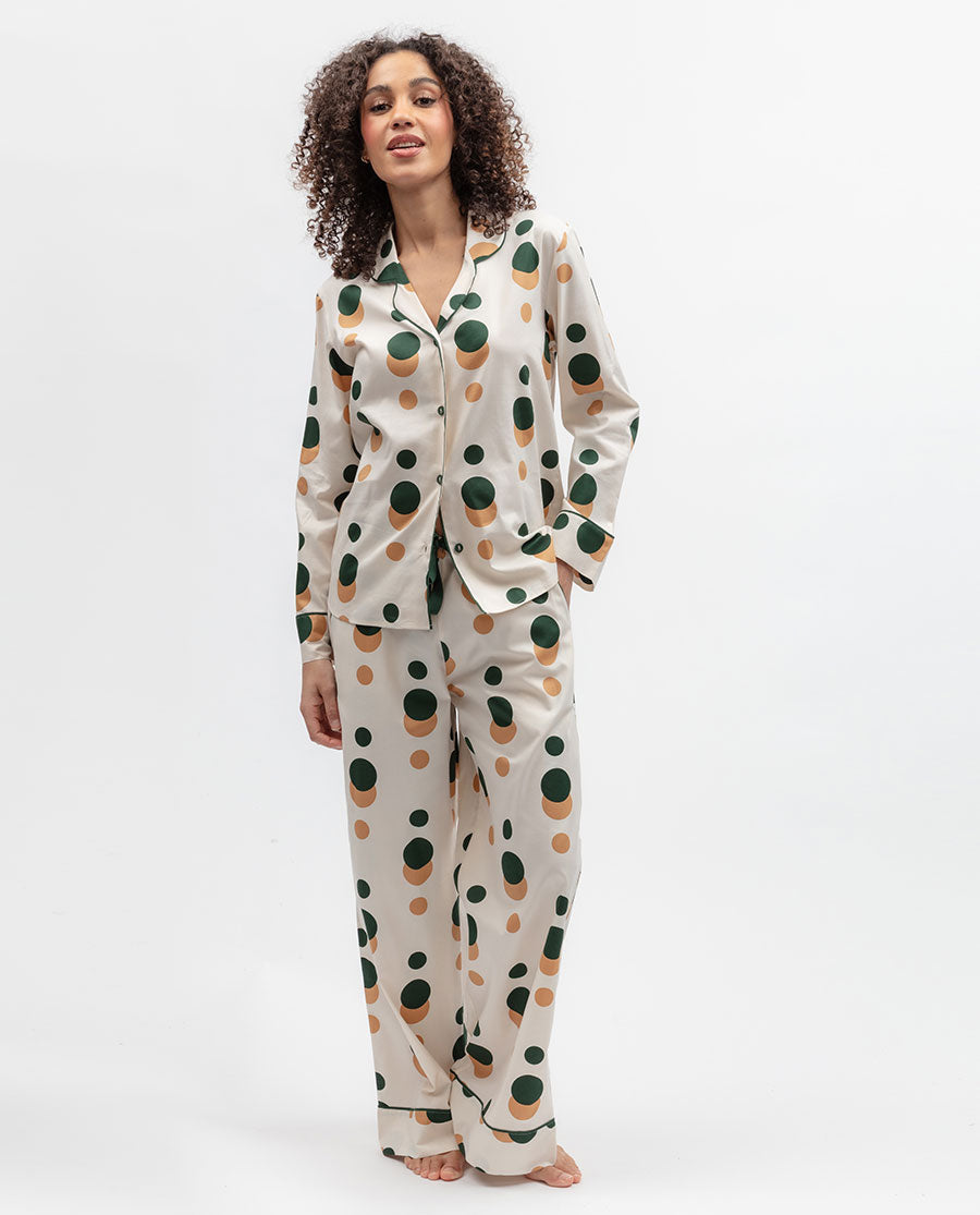 Womens Spot Print Pyjama Top