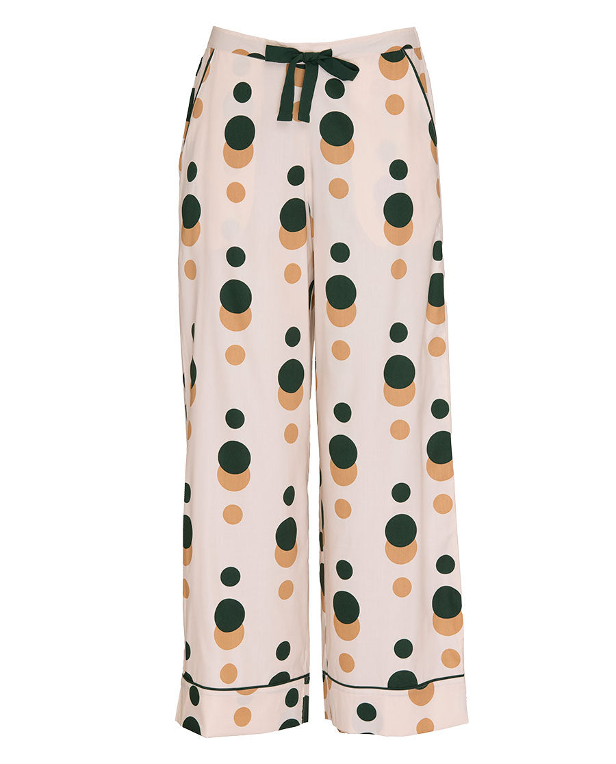 Womens Spot Print Wide Leg Pyjama Bottoms