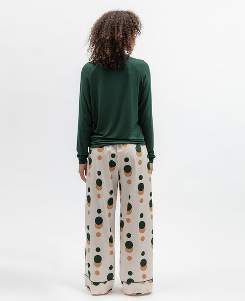 Ember Womens Slouch Jersey Top and Spot Print Pyjama Set