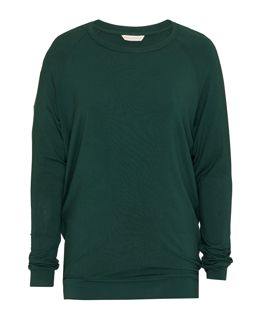Womens Green Slouch Jersey Pyjama Top