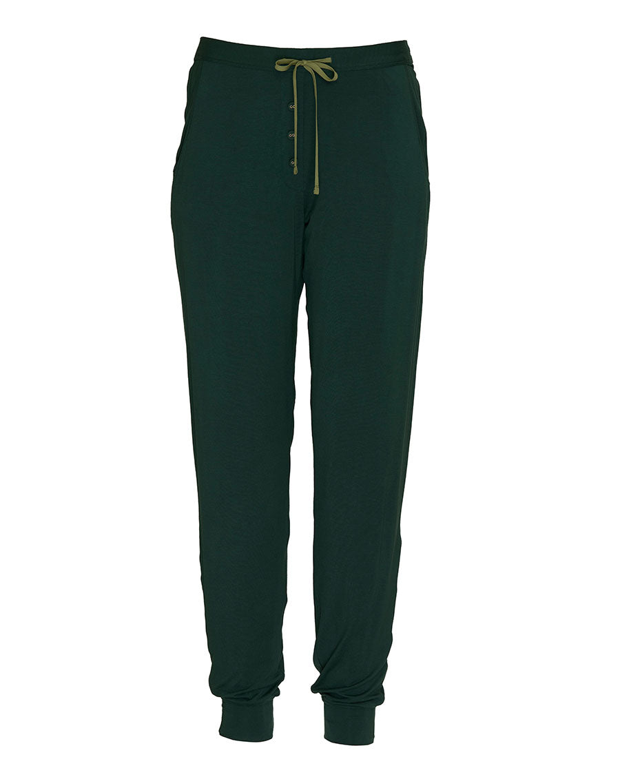 Womens Green Jersey Pyjama Bottoms