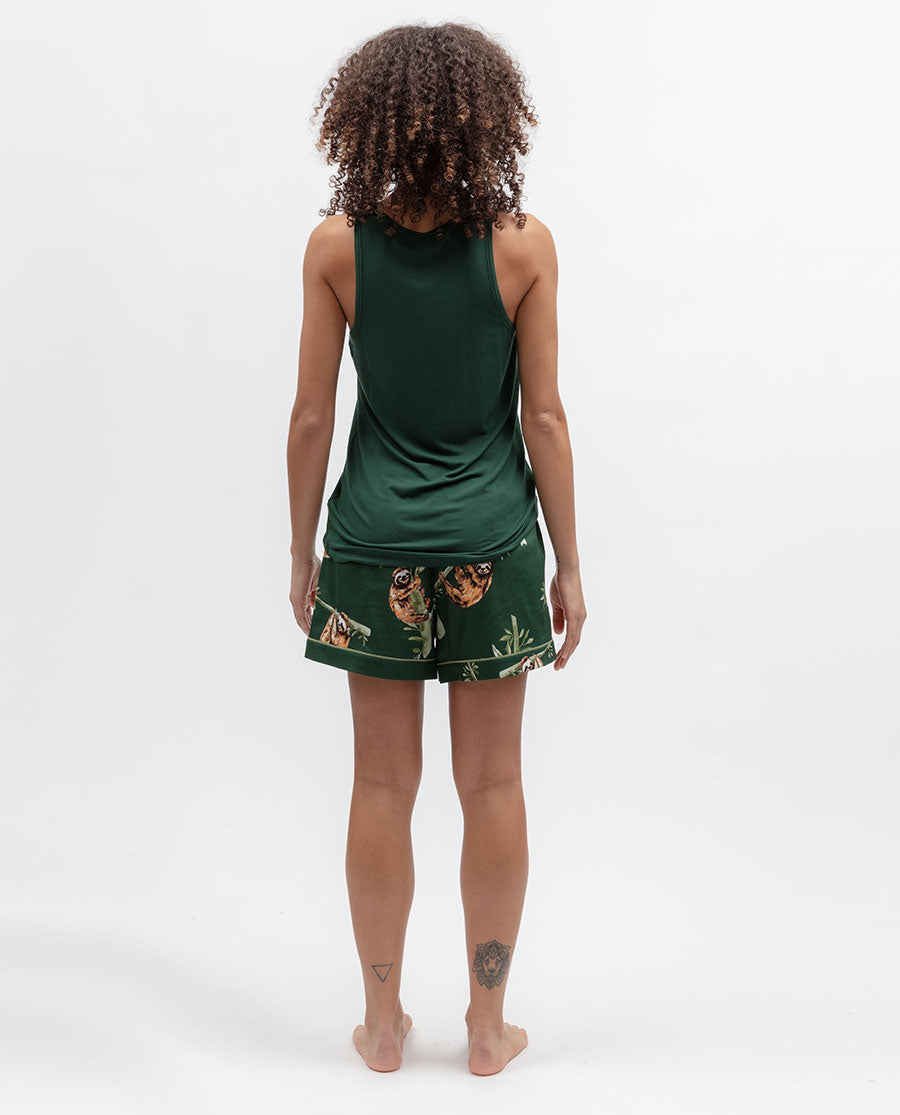 Womens Green Jersey Vest