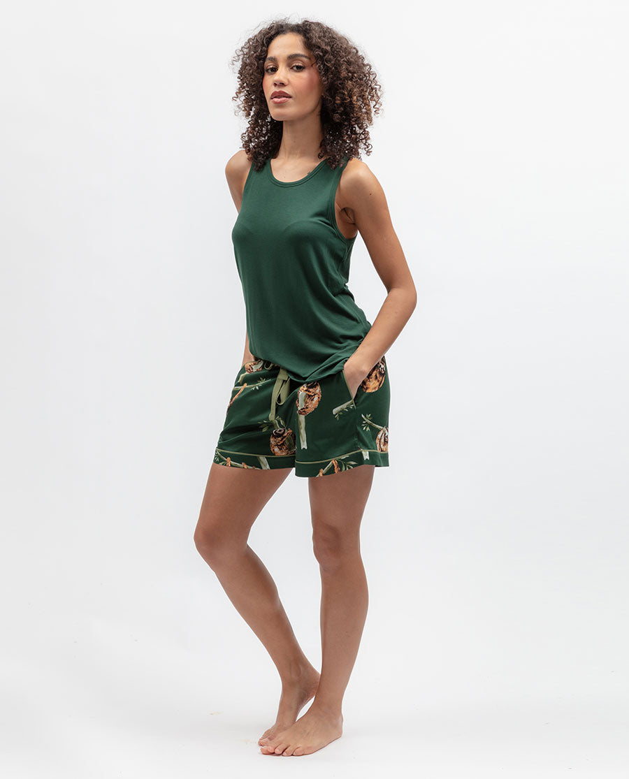 Womens Green Jersey Vest