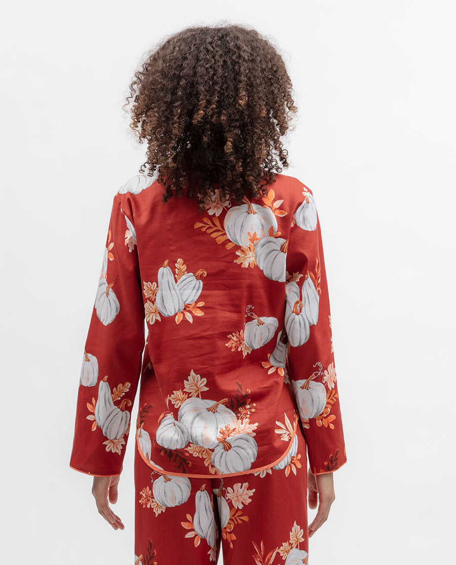 Pumpkin Spice Womens Pumpkin Print Pyjama Top