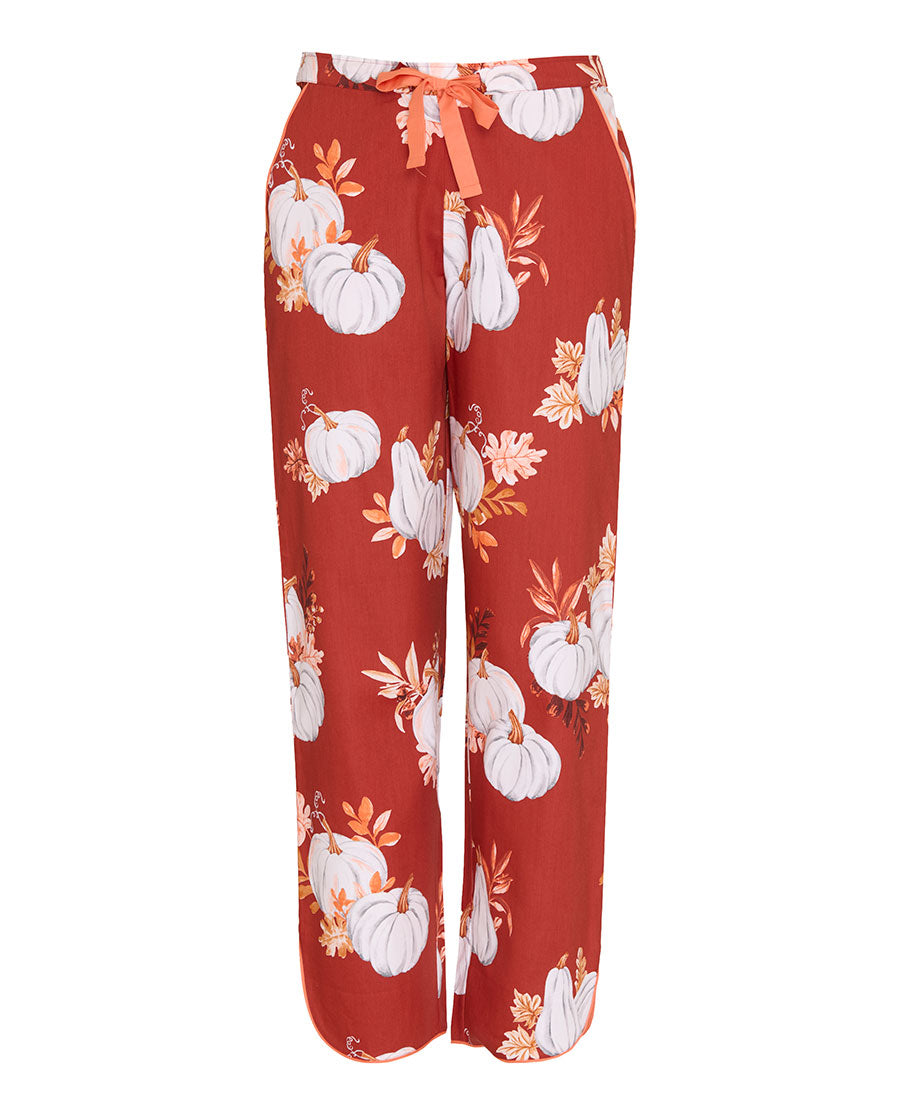 Womens Pumpkin Print Pyjama Bottoms