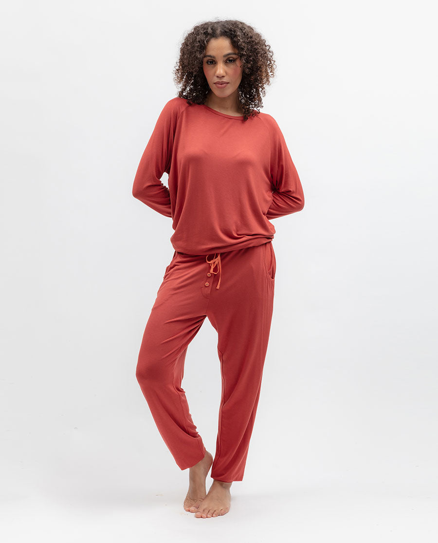 Pumpkin Spice Womens Slouch Jersey Pyjama Set