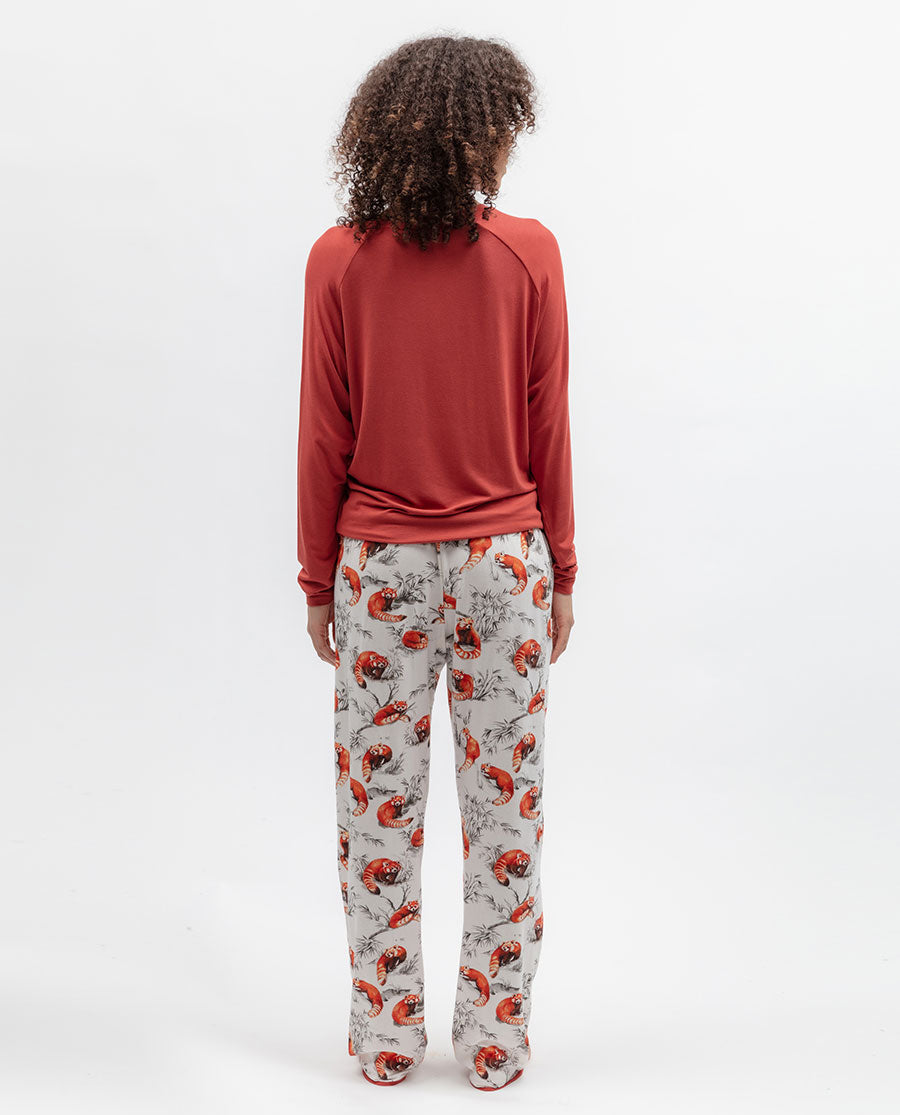 Womens Dark Orange Slouch Jersey Pyjama Top
