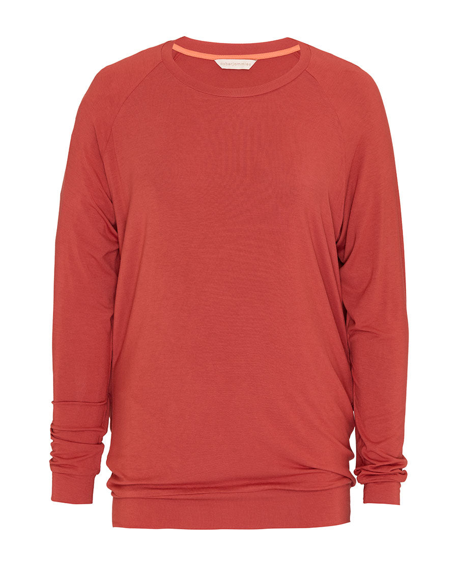 Womens Dark Orange Slouch Jersey Pyjama Top