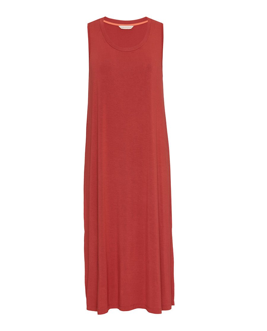 Womens Dark Orange Jersey Long Nightdress