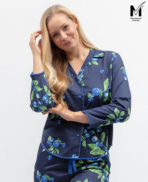 Midnight Berry Womens Fruit Print Pyjama Top