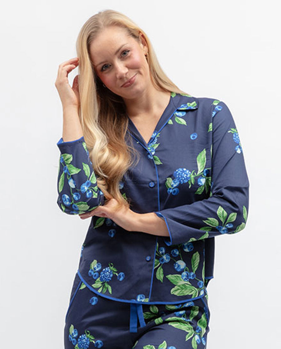 Midnight Berry Womens Fruit Print Pyjama Top